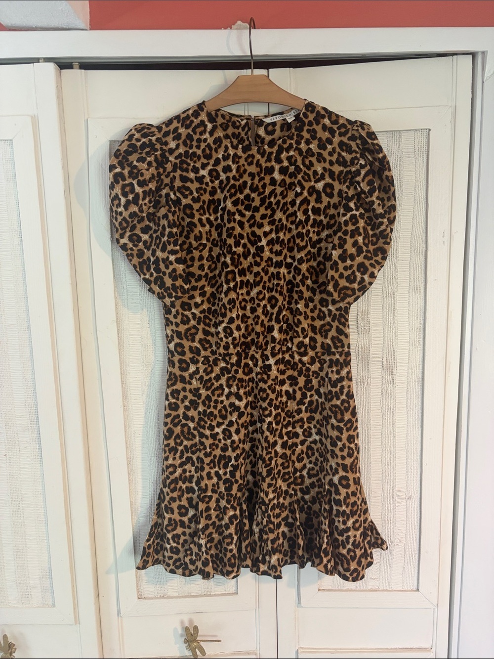 VERONICA BEARD Lila leopard puff sleeve dress Sz 4 - Picture 6 of 12